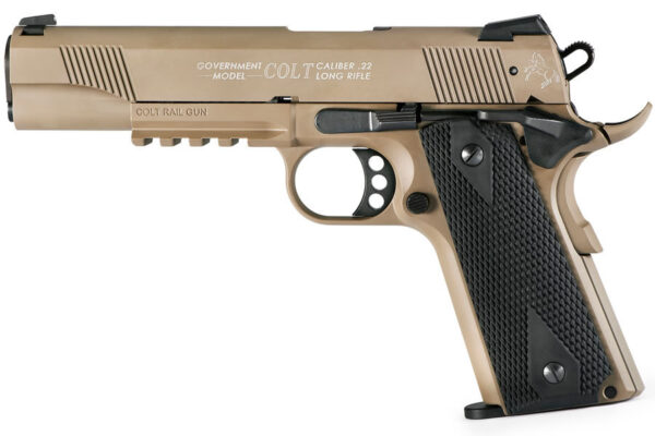 Walther Colt Government 22LR 1911 A1 Rail Gun with Flat Dark Earth (FDE) Finish
